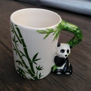 Chinese Ceramic Bamboo Panda Mug